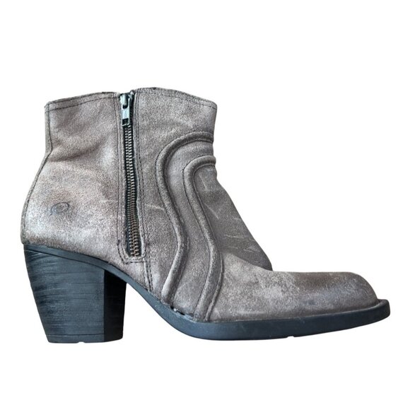 Born grey distressed ankle boot‎ side zip size 9 - excellent condition - Picture 1 of 10